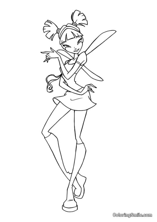 Musa Bliver til en Fe Musa Bliver til en Fe - Farvelægningsside