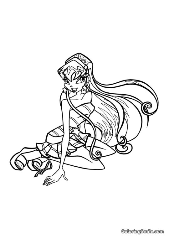 Stella Sidder på Gulvet Stella Sidder på Gulvet - Farvelægningsside