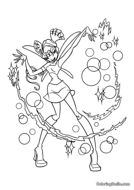 Winx Musa Kaster Besværgelser Winx Musa Kaster Besværgelser - Farvelægningsside