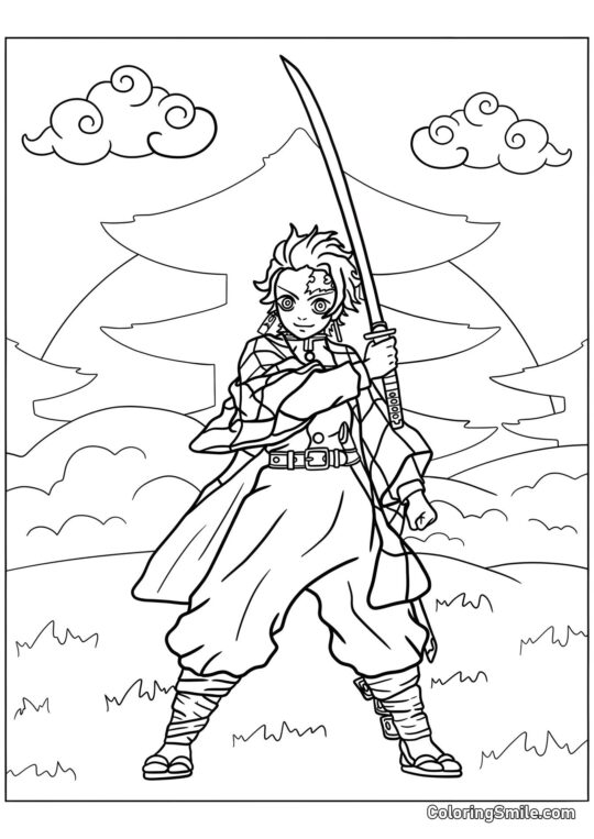 Smilende Tanjiro Kamado Smilende Tanjiro Kamado - Farvelægningsside