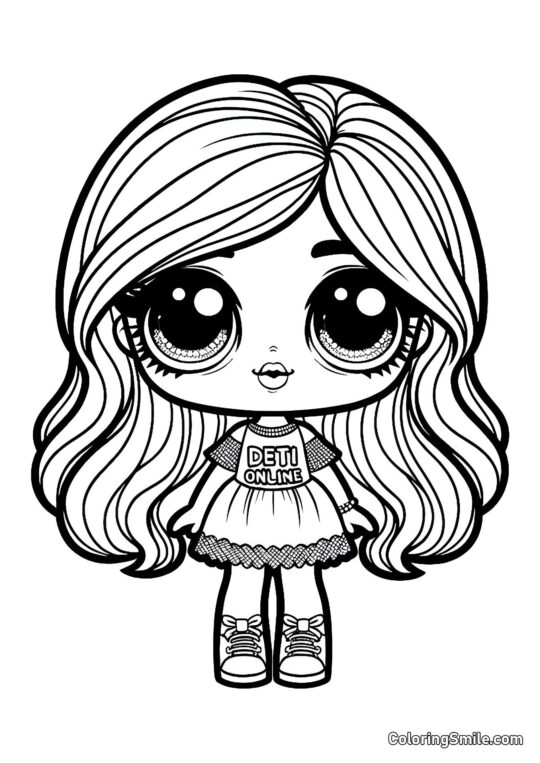 Dukke i LOL OMG Stil Dukke i LOL OMG Stil - Farvelægningsside