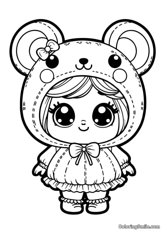 Dukke i Hamsterkostume Dukke i Hamsterkostume - Farvelægningsside