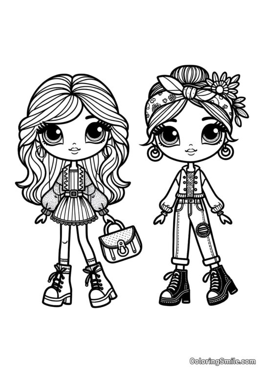 Mode Dukke Venner Mode Dukke Venner - Farvelægningsside