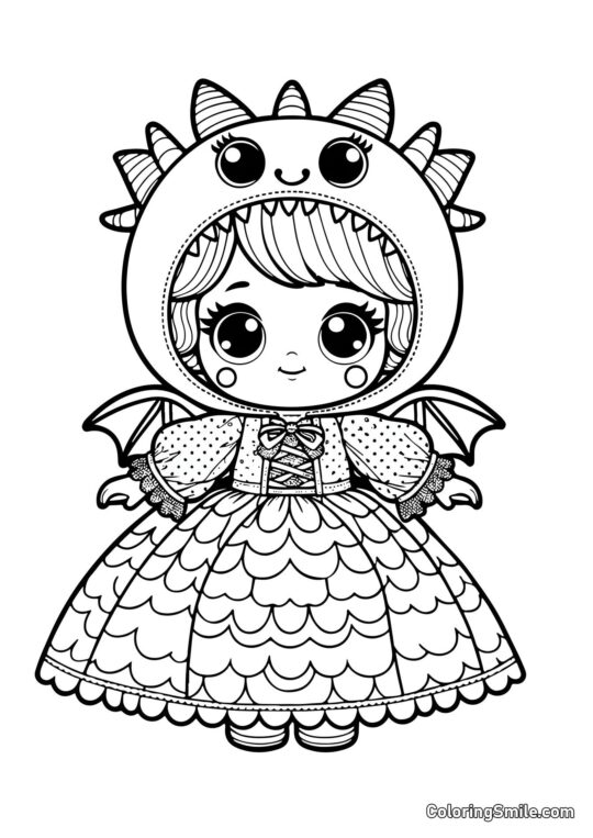 Drage Dukke Drage Dukke - Farvelægningsside