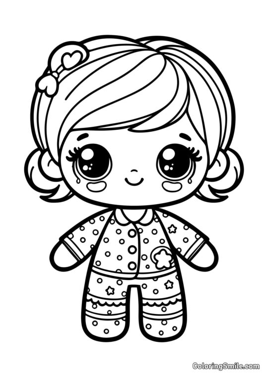 Dukke i Pyjamas Dukke i Pyjamas - Farvelægningsside