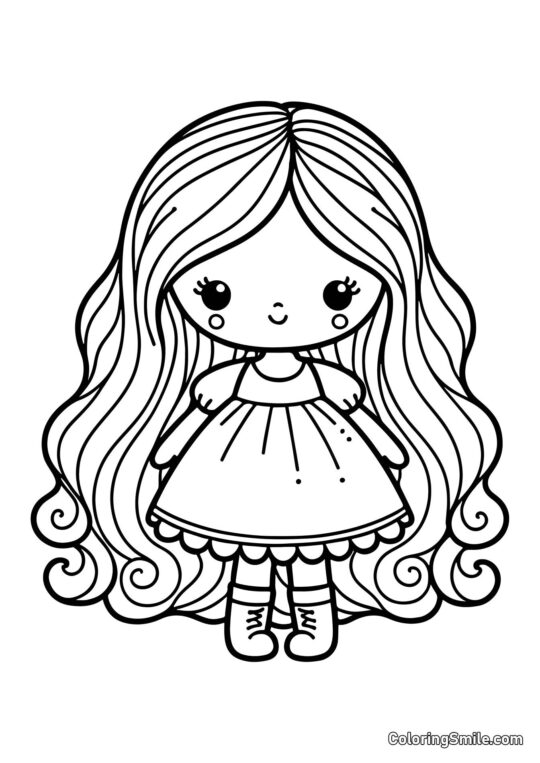 Sød Bebisdukke Sød Bebisdukke - Farvelægningsside