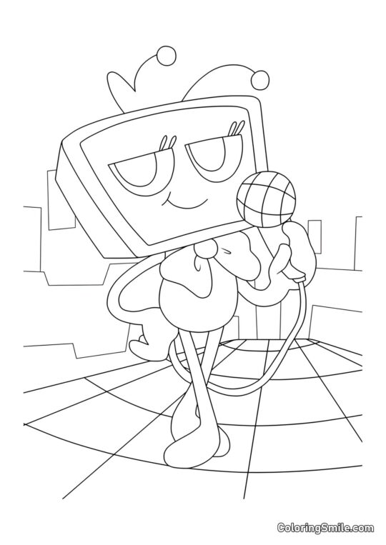 Vi med en mikrofon - Farvelægningsside