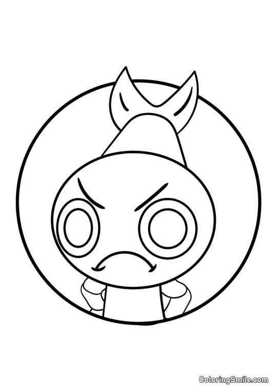 Portræt af Shrimpo fra Dendy’s Verden - Farvelægningsside