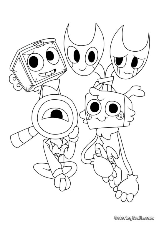 Roger, Boxsten, Gub og Razzle og Dazzle - Farvelægningsside