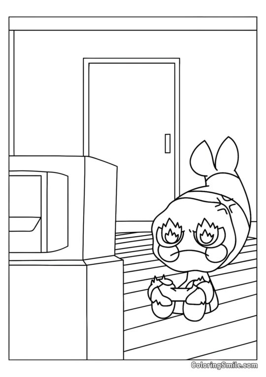 Shrimpo der spiller videospil - Farvelægningsside