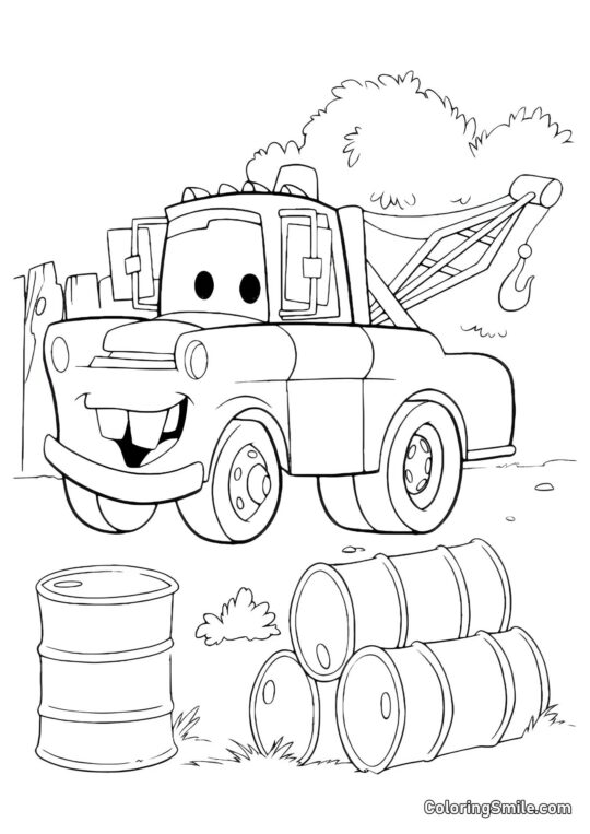 Mater smilende bredt - Farvelægningsside