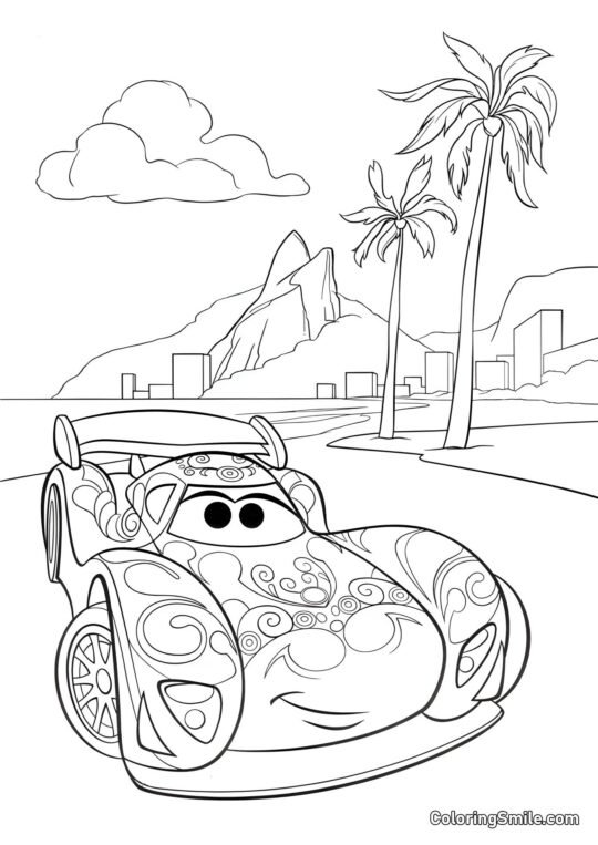 Carla Veloso på stranden - Farvelægningsside