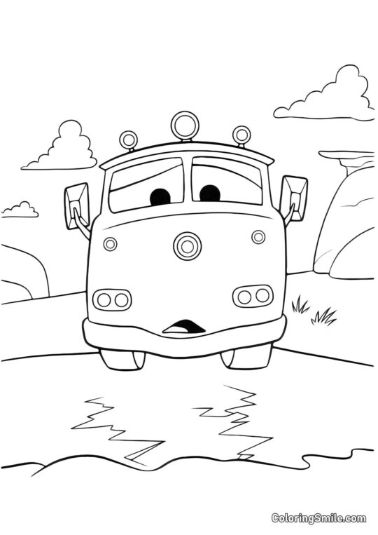 Slange (Rød) i sorg - Farvelægningsside