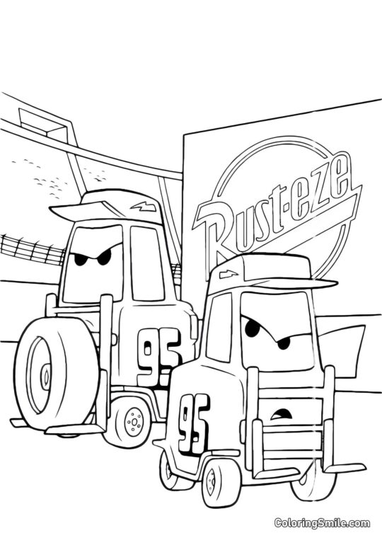 Onde biler - Farvelægningsside