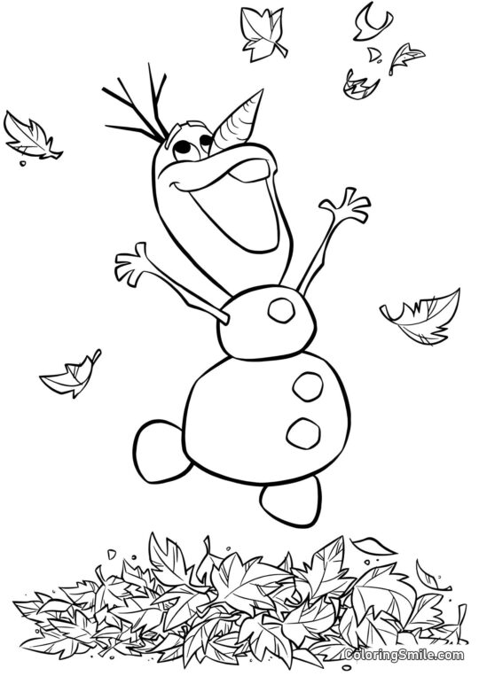 Glad snemænd Olaf - Farvelægningsside