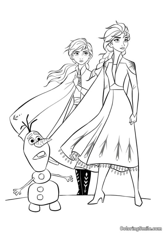 Elsa, Anna, Olaf - Farvelægningsside