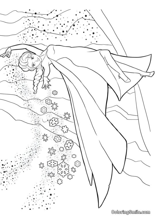 Elsa fryser - Farvelægningsside