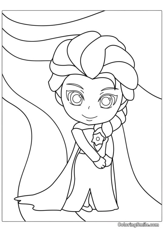 Disney Chibi Elsa - Farvelægningsside