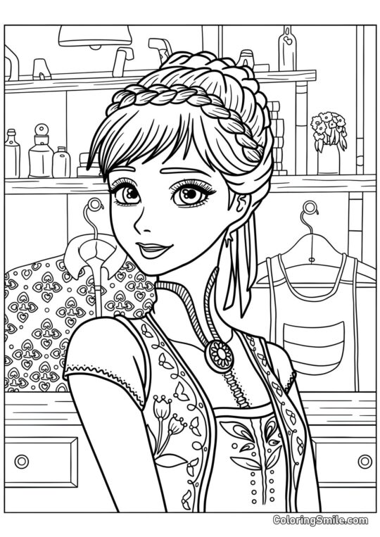 Prinsesse Anna – Skønhed - Farvelægningsside