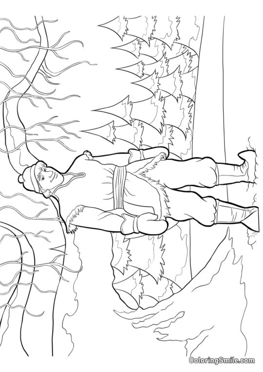 Kristoff i skoven - Farvelægningsside